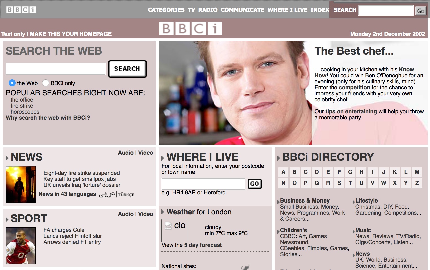 BBC.co.uk homepage (2002)